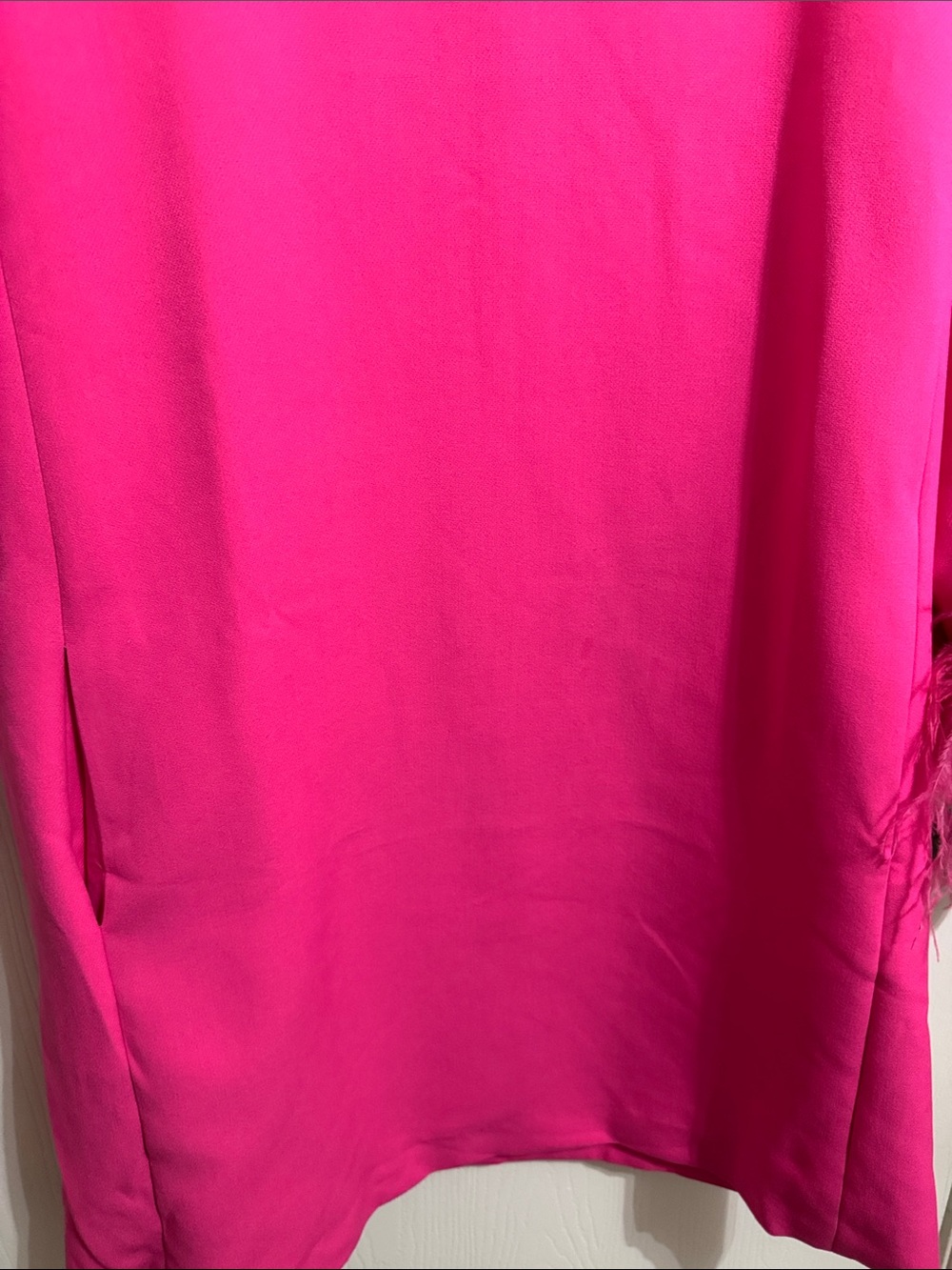 Tuckernuck Hot Pink Feather Sleeve Cocktail Shift Party Dress Mod Ellie XL Retro - Picture 3 of 12